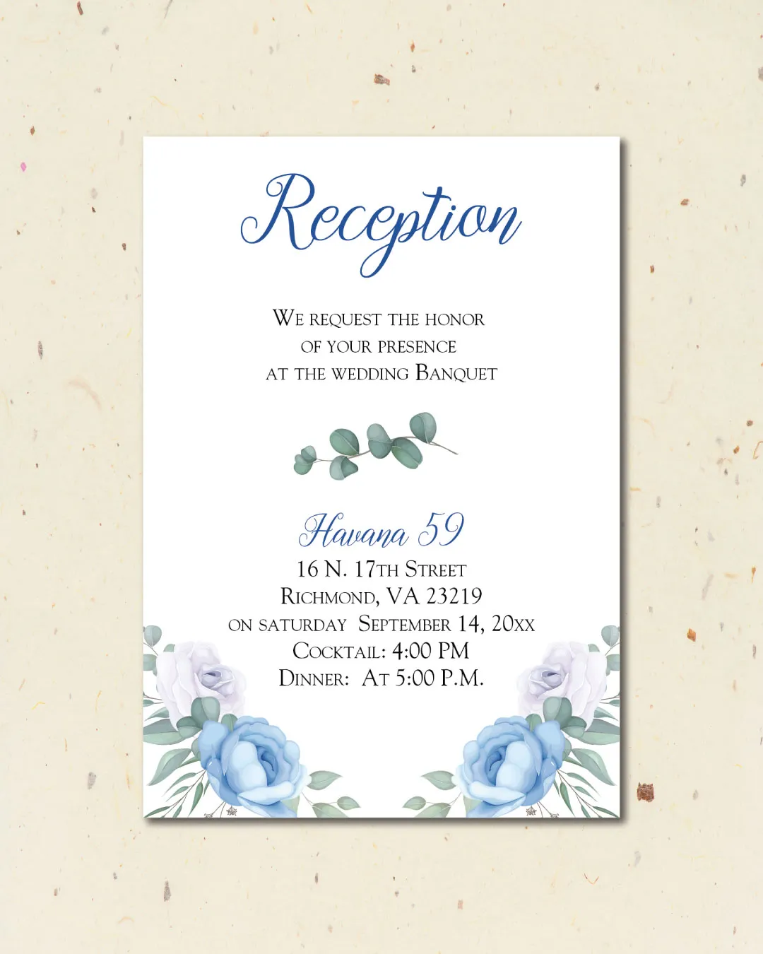 Winter Design Photo Simple Flat 5x7 Wedding Invitation