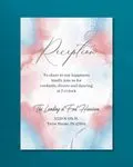 Explosive Watercolor Simple Flat 5x7 Wedding Invitation
