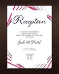 Fuchsia Lines Simple Flat 5x7 Wedding Invitation