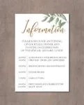 Pine Cone and Roses Simple Flat 5x7 Wedding Invitation
