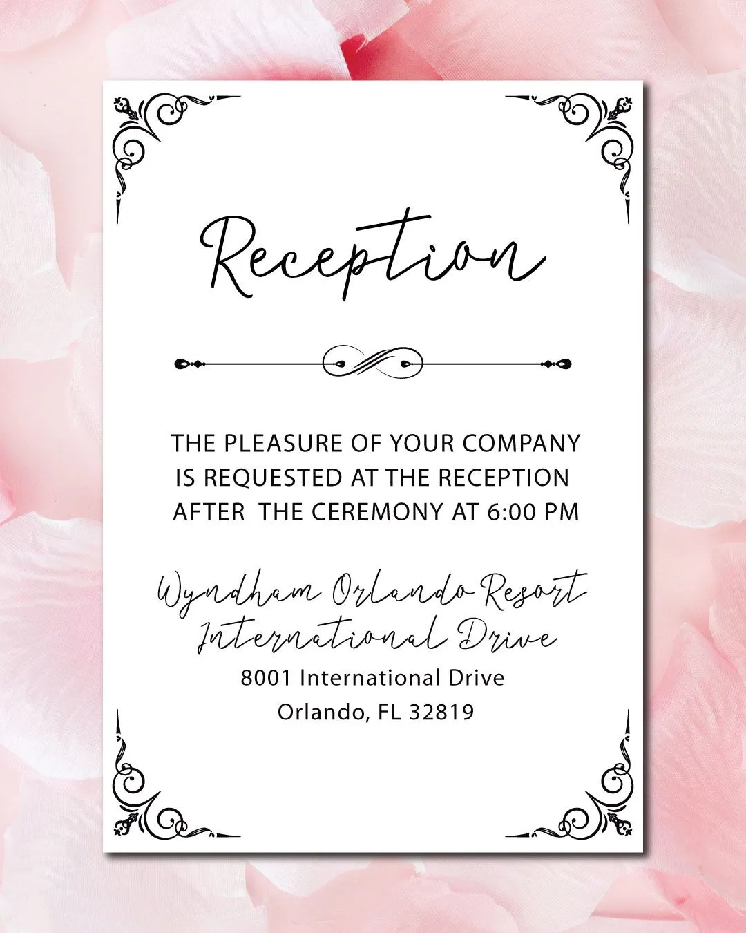 Black Vintage CornersAcrylic Wedding Invitation