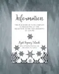 Black Snowflakes Simple Flat 5x7 Wedding Invitation