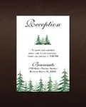 Watercolor Pines Simple Flat 5x7 Wedding Invitation