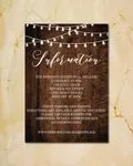 Wood Winter Ligths Simple Flat 5x7 Wedding Invitation