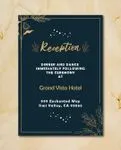 Golden Flowers Simple Flat 5x7 Wedding Invitation