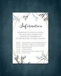 Geometric Frame Branches Simple Flat 5x7 Wedding Invitation
