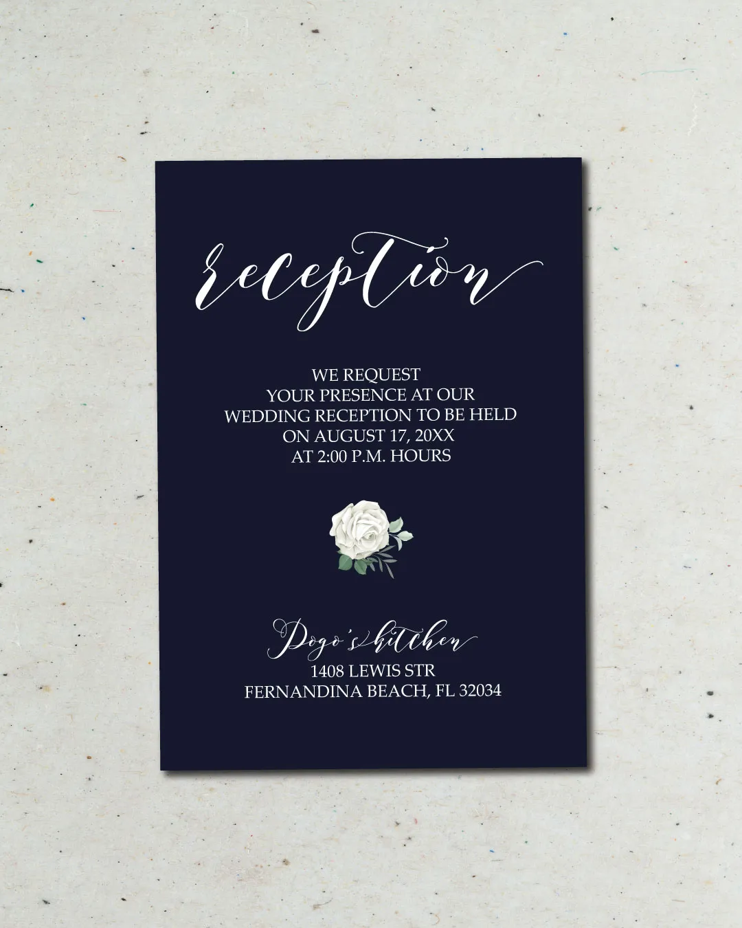 Dark Invitation Flowers Simple Flat 5x7 Wedding Invitation