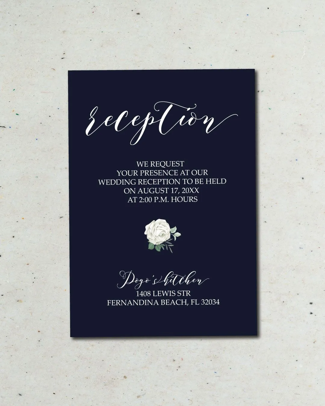 Dark Invitation Flowers Simple Flat 5x7 Wedding Invitation