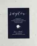 Dark Invitation Flowers Simple Flat 5x7 Wedding Invitation