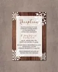 Wooden Frame Snowflakes Simple Flat 5x7 Wedding Invitation