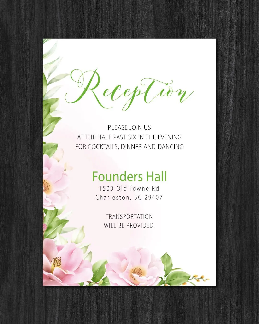 Bright Spring Floral Simple Flat 5x7 Wedding Invitation