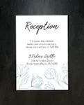 Blue Floral Silhouettes Simple Flat 5x7 Wedding Invitation