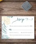 Blue Leaves And Branches Acrylic Wedding Invitation