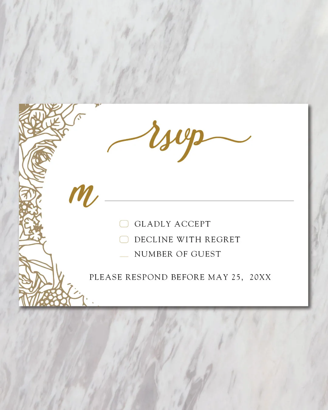 Gold Lettering Acrylic Wedding Invitation
