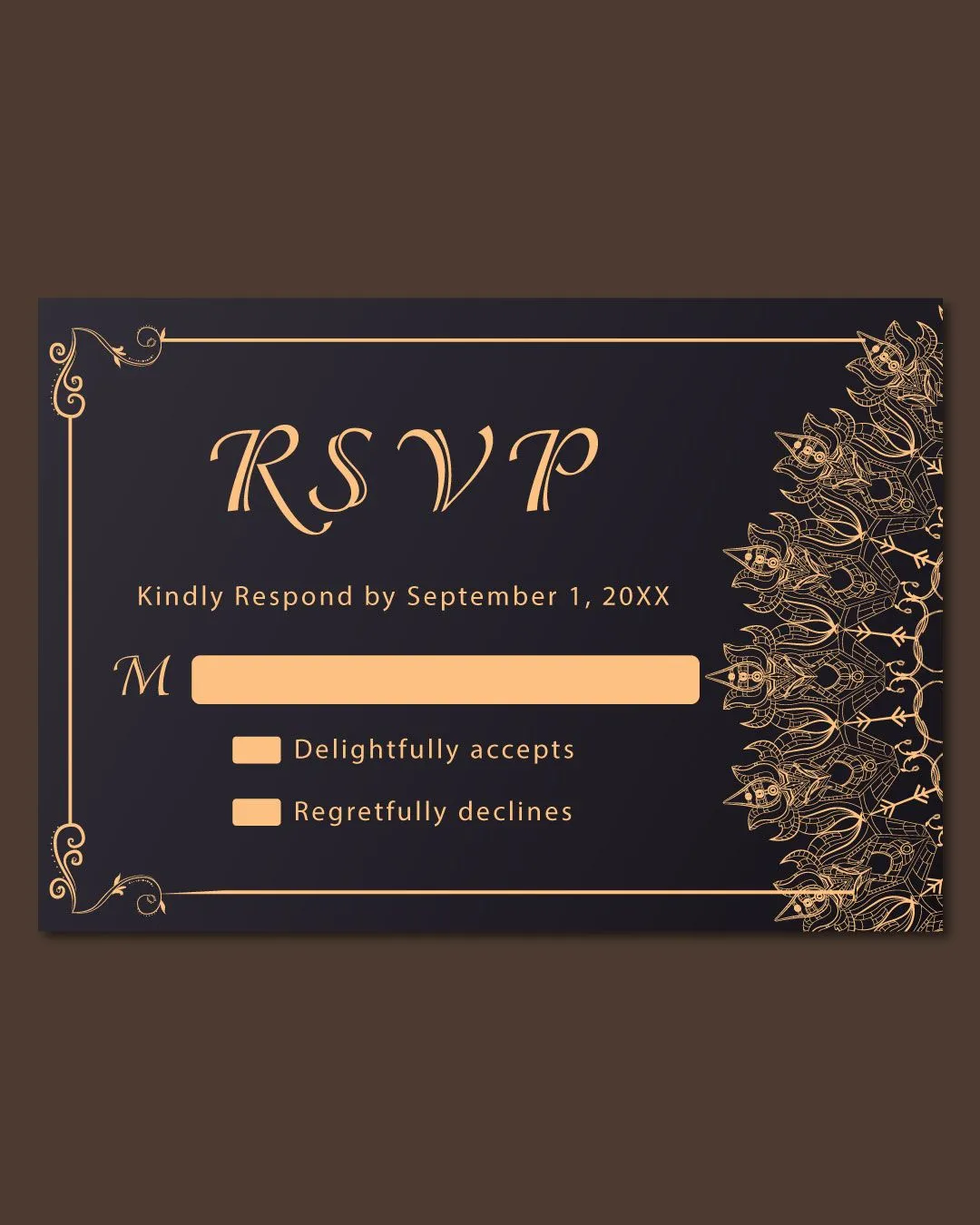 Indian Golden Mandala Acrylic Wedding Invitation
