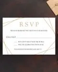 Gold Geometric Design Acrylic Wedding Invitation