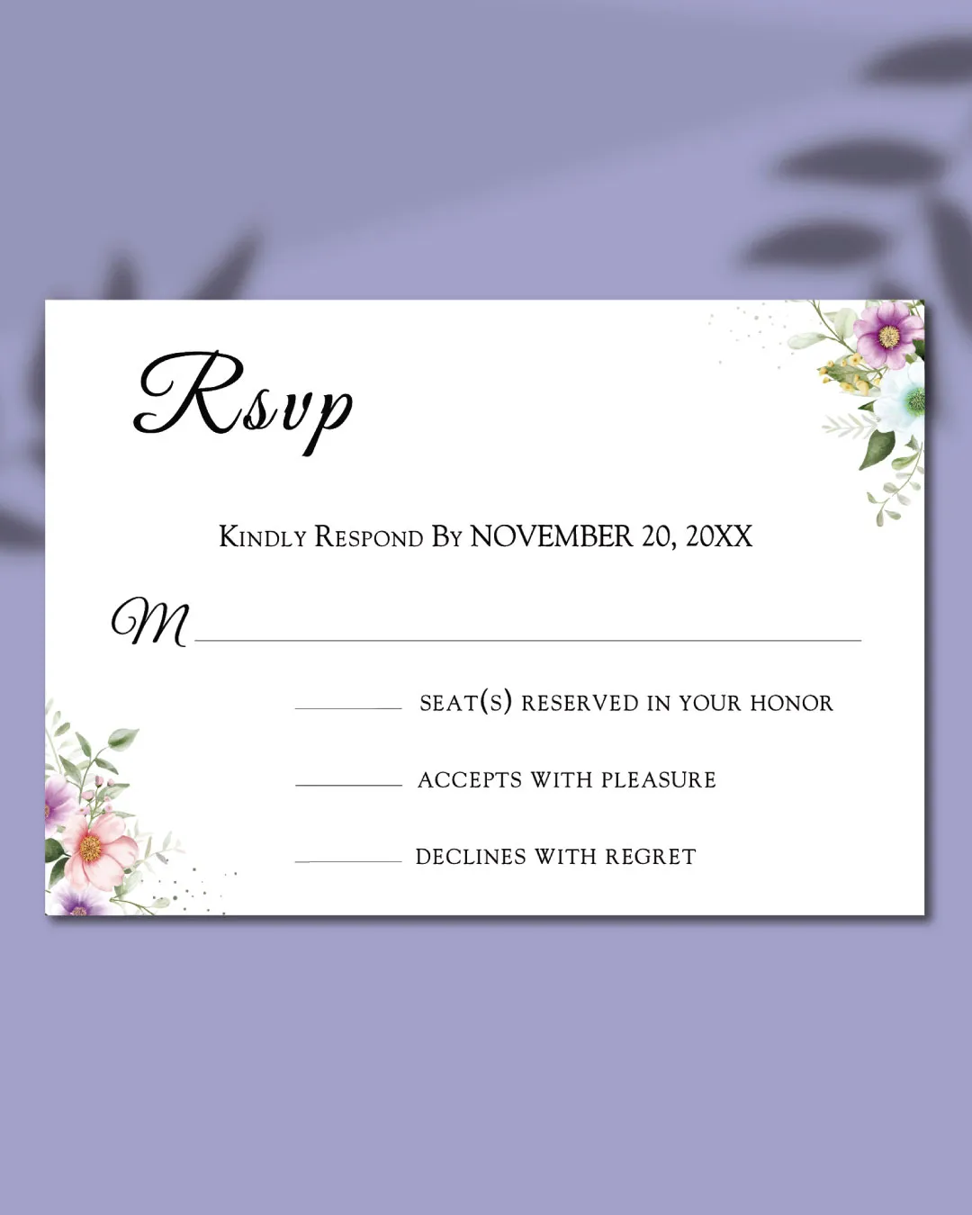Flowers Pastel Colors Acrylic Wedding Invitation