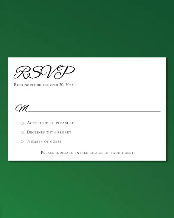 Green Watercolor Simple Flat 5x7 Wedding Invitation