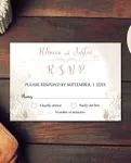 Beige Flower And Branch Acrylic Wedding Invitation