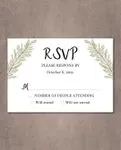 Simple Pine Branches Simple Flat 5x7 Wedding Invitation