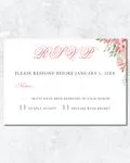 Flower Corners and Pink Acrylic Wedding Invitation