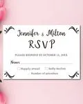 Black Ornamental Corners Acrylic Wedding Invitation