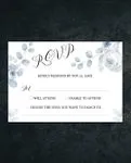 Subtle Blue Flowers Simple Flat 5x7 Wedding Invitation
