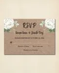 Cardboard Design Flowers Simple Flat 5x7 Wedding Invitation