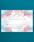 Explosive Watercolor Simple Flat 5x7 Wedding Invitation
