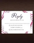 Fuchsia Lines Simple Flat 5x7 Wedding Invitation