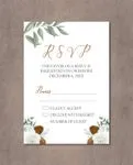 Pine Cone and Roses Simple Flat 5x7 Wedding Invitation
