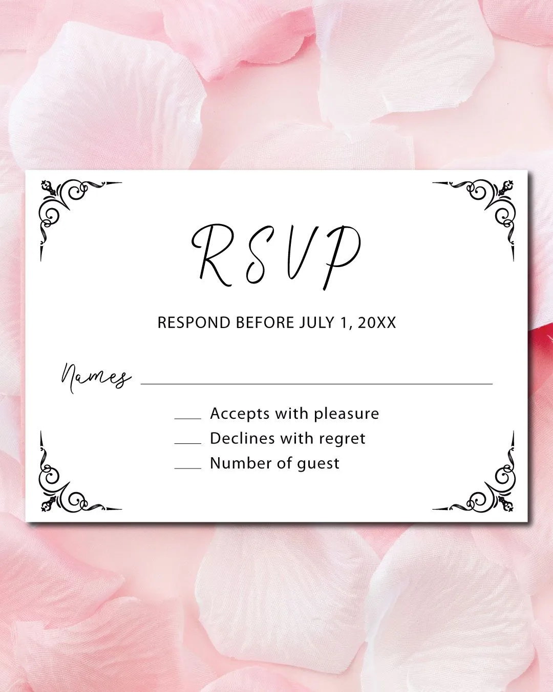 Black Vintage CornersAcrylic Wedding Invitation