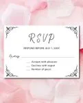 Black Vintage CornersAcrylic Wedding Invitation