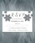 Black Snowflakes Simple Flat 5x7 Wedding Invitation