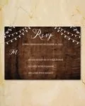 Wood Winter Ligths Simple Flat 5x7 Wedding Invitation