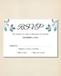 Leaves and Branches Gradient Simple Flat 5x7 Wedding Invitation