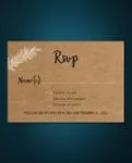 Cardboard White Branches Simple Flat 5x7 Wedding Invitation