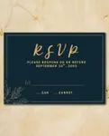 Golden Flowers Simple Flat 5x7 Wedding Invitation