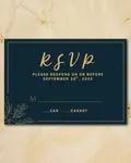 Golden Flowers Simple Flat 5x7 Wedding Invitation