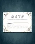 Geometric Frame Branches Simple Flat 5x7 Wedding Invitation