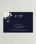 Dark Invitation Flowers Simple Flat 5x7 Wedding Invitation