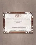 Wooden Frame Snowflakes Simple Flat 5x7 Wedding Invitation
