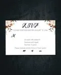 Brown and White Flower Simple Flat 5x7 Wedding Invitation
