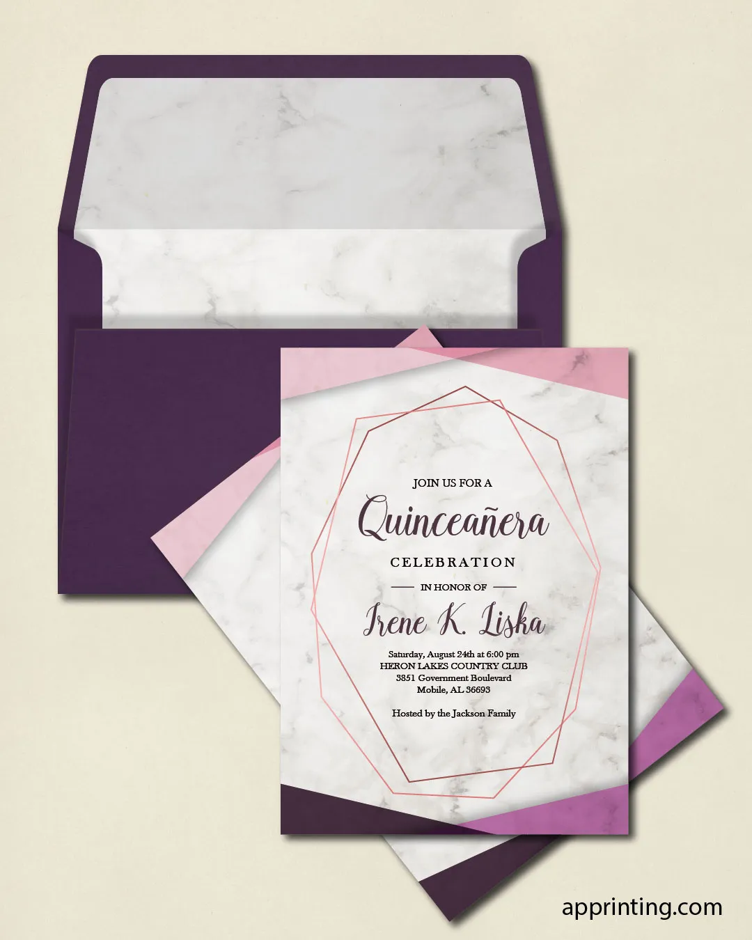 Quinceanera Marble with Geometric Pattern 2