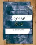 Deep Blue Watercolor Simple Flat 5x7 Wedding Invitation