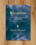 Deep Blue Watercolor Simple Flat 5x7 Wedding Invitation