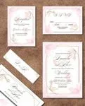 Floral Soft Pink Simple Flat 5x7 Wedding Invitation