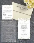 Frame Silver Leaves Acrylic Wedding Invitation