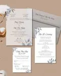 Frozen Winter Leaves Acrylic Wedding Invitation