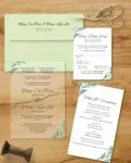 Blue Algae Leaves Acrylic Wedding Invitation